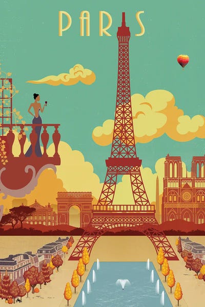 Eiffel Tower: Poster Vintage Paris France by Paul Rommer