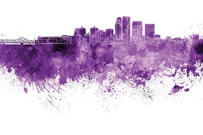 Louisville Skyline In Lilac by Paul Rommer canvas print