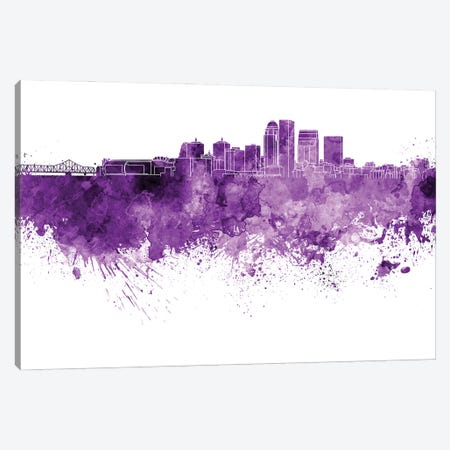 Louisville Skyline In Lilac Canvas Print #PUR3053} by Paul Rommer Canvas Artwork
