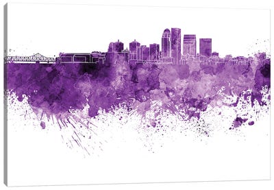 Louisville Skyline In Lilac Canvas Art Print - Louisville