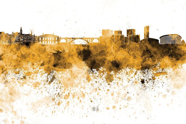 Luxembourg Skyline In Yellow by Paul Rommer wall art