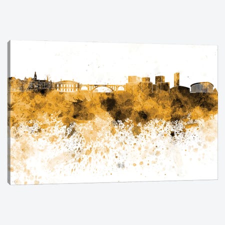 Luxembourg Skyline In Yellow Canvas Print #PUR3058} by Paul Rommer Canvas Art