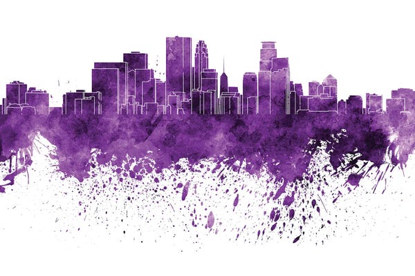 Minnesota: Minneapolis Skyline In Lilac by Paul Rommer