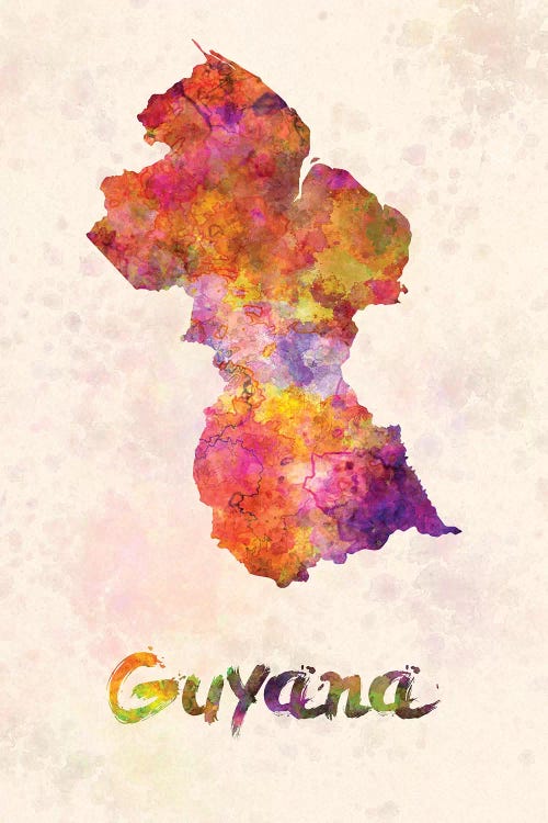 Guyana In Watercolor by Paul Rommer wall art