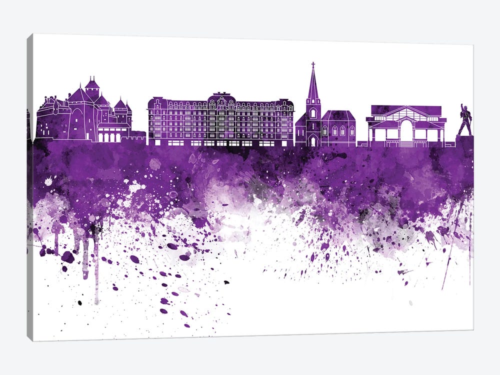 Montreux Skyline In Lilac by Paul Rommer 1-piece Canvas Artwork