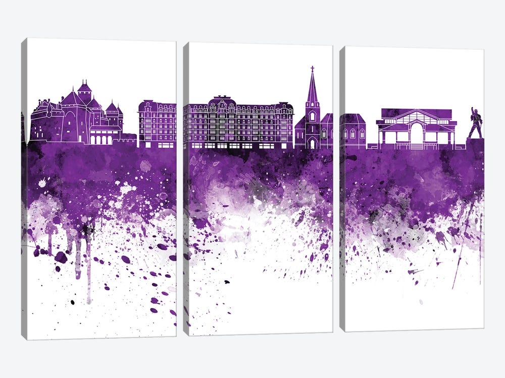 Montreux Skyline In Lilac by Paul Rommer 3-piece Canvas Art