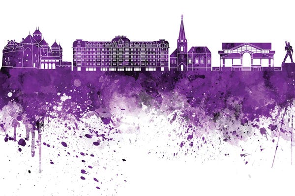Switzerland: Montreux Skyline In Lilac by Paul Rommer