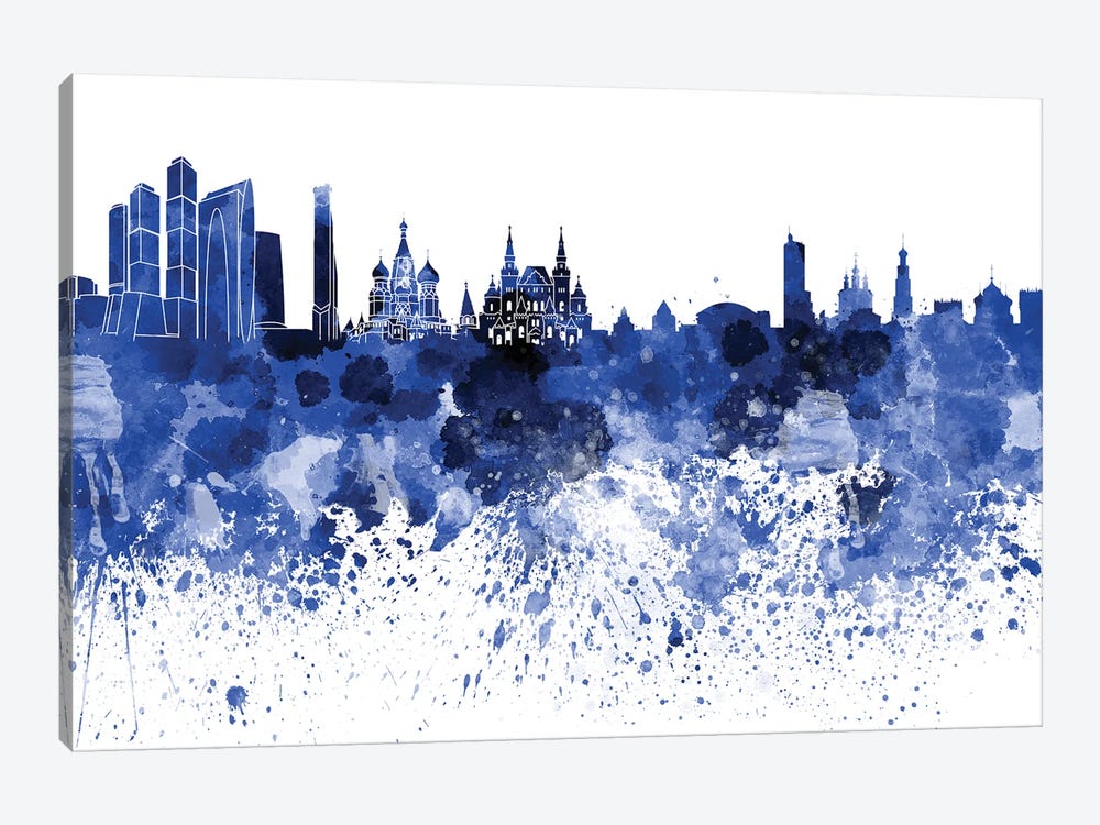 Moscow Skyline In Blue by Paul Rommer 1-piece Art Print