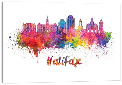 Halifax Skyline In Watercolor II Canvas Art Print