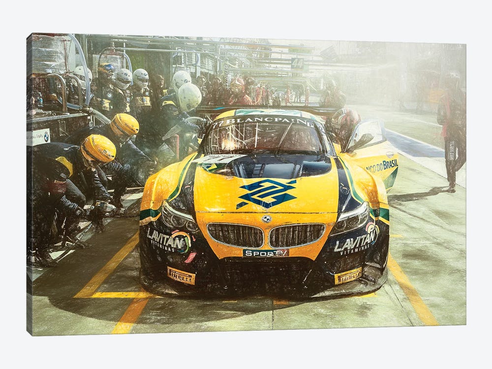 Watercolor Racing Car V-II by Paul Rommer 1-piece Art Print