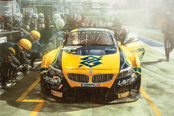 Paul Rommer: Watercolor Racing Car V-II by Paul Rommer