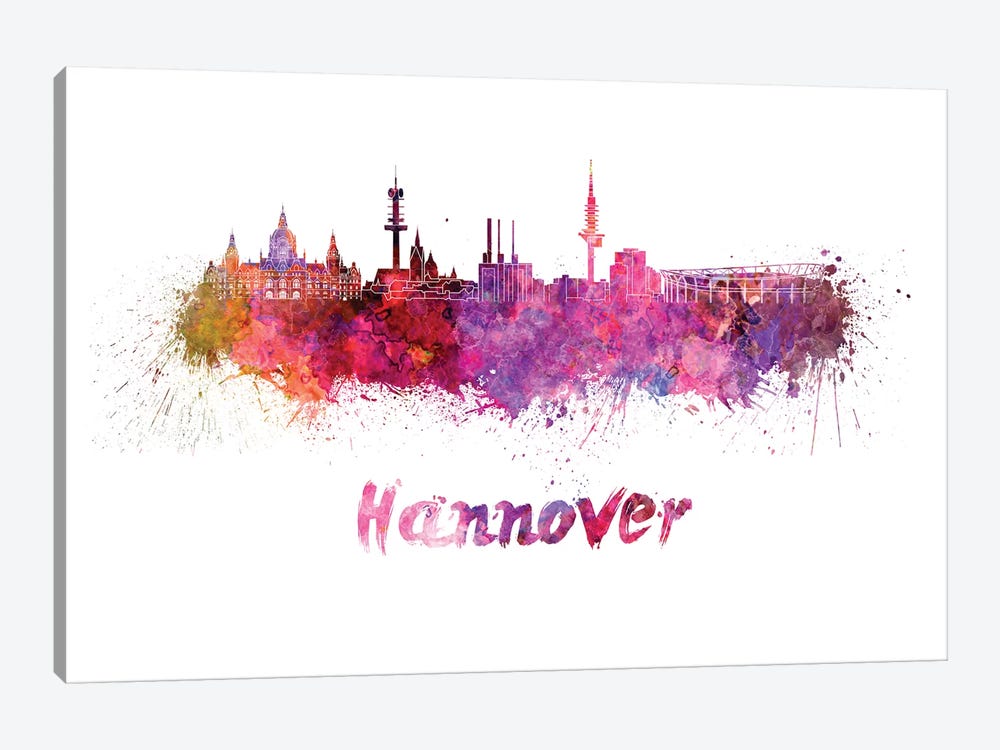 Hannover Skyline In Watercolor by Paul Rommer 1-piece Art Print