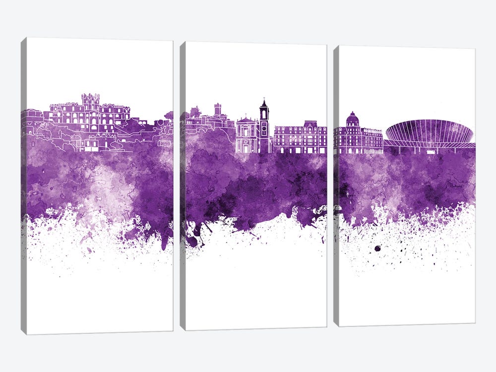 Nice Skyline In Lilac by Paul Rommer 3-piece Canvas Artwork