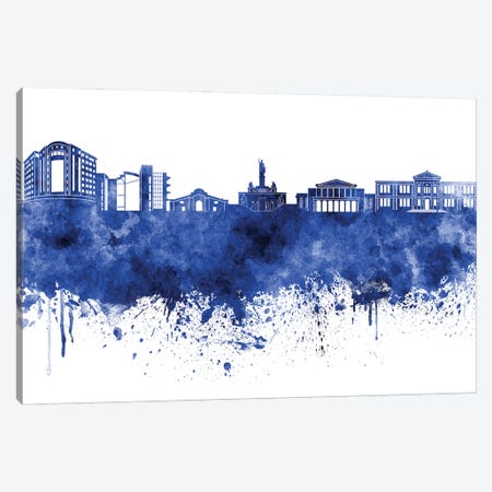 Nicosia Skyline In Blue Canvas Print #PUR3206} by Paul Rommer Canvas Wall Art