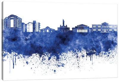 Nicosia Skyline In Blue Canvas Art Print