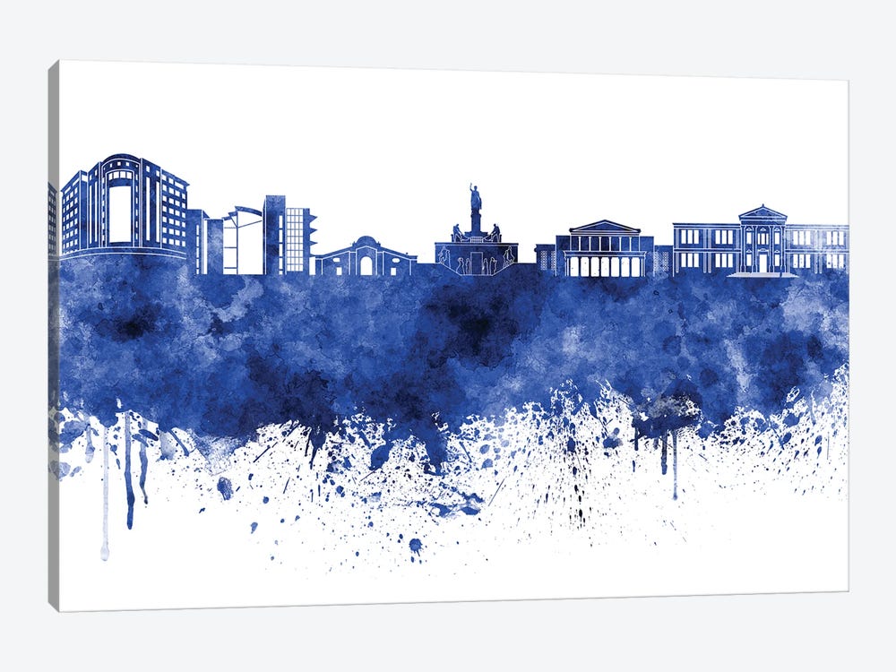 Nicosia Skyline In Blue by Paul Rommer 1-piece Canvas Art Print