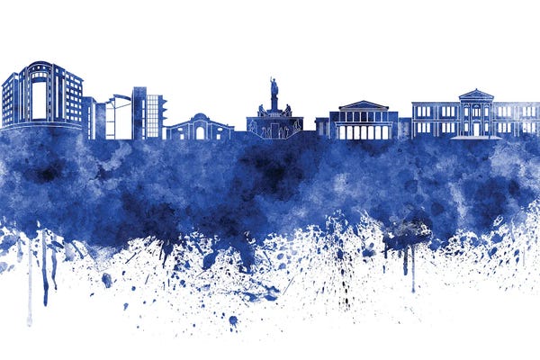 Nicosia Skyline In Blue