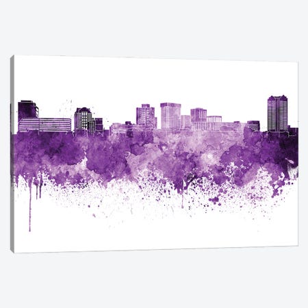 Norfolk Skyline In Lilac Canvas Print #PUR3212} by Paul Rommer Canvas Art