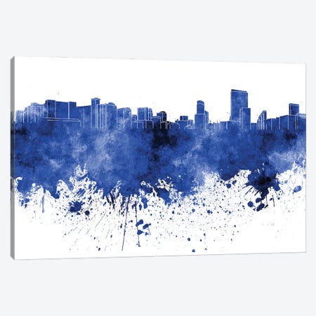 Orlando Skyline In Blue Canvas Print #PUR3240} by Paul Rommer Canvas Art Print
