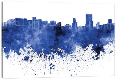 Orlando Skyline In Blue Canvas Art Print - Orlando Art