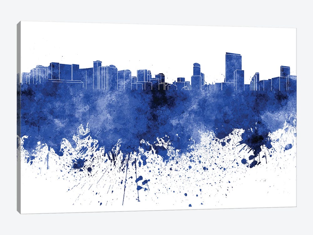 Orlando Skyline In Blue by Paul Rommer 1-piece Canvas Print