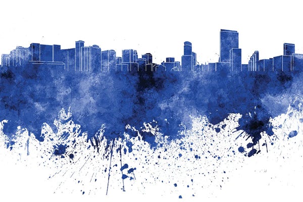 Orlando: Orlando Skyline In Blue by Paul Rommer