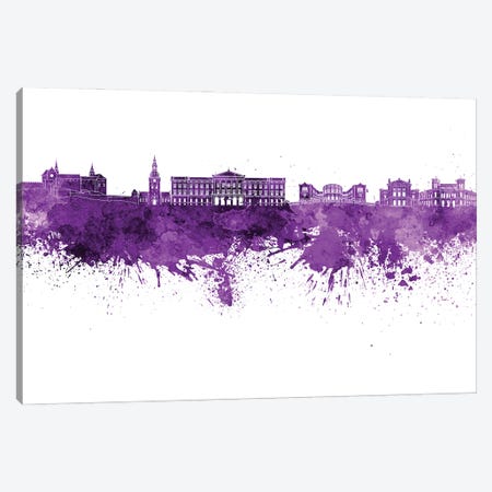 Oslo Skyline In Lilac Canvas Print #PUR3245} by Paul Rommer Canvas Art