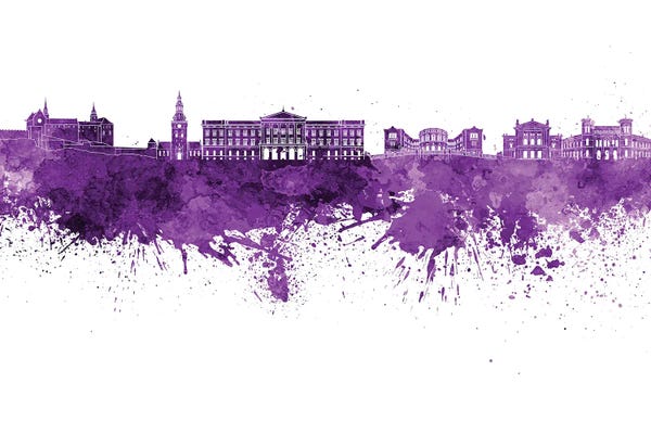 Oslo: Oslo Skyline In Lilac by Paul Rommer