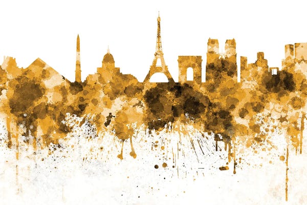 Île-de-France: Paris Skyline In Orange by Paul Rommer