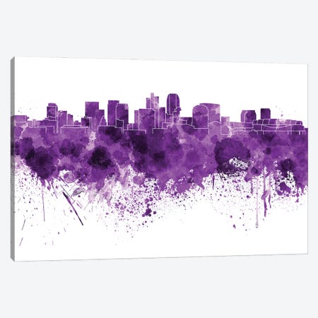Phoenix Skyline In Lilac Canvas Print #PUR3280} by Paul Rommer Art Print