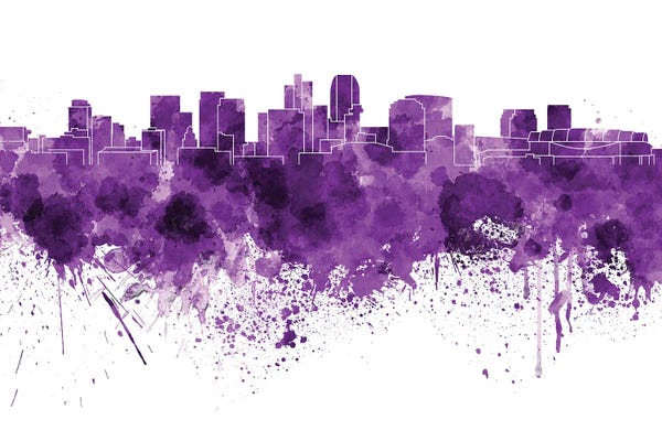 Phoenix: Phoenix Skyline In Lilac by Paul Rommer