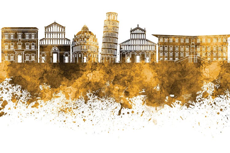 Pisa Skyline In Orange by Paul Rommer wall art