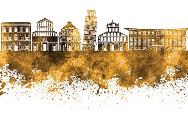 Paul Rommer: Pisa Skyline In Orange by Paul Rommer