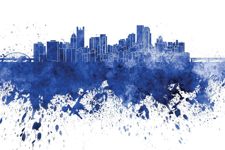 Pittsburgh Skyline In Blue