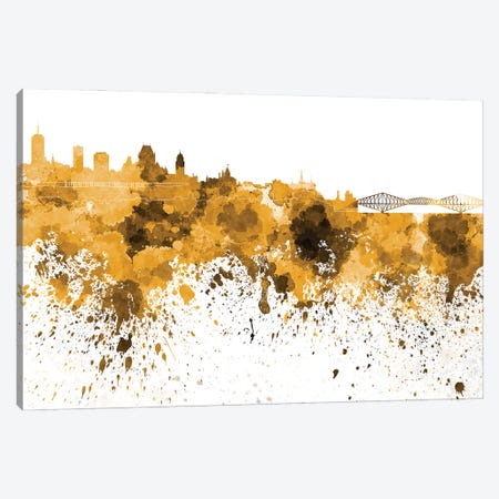 Quebec Skyline In Yellow Canvas Print #PUR3310} by Paul Rommer Canvas Print