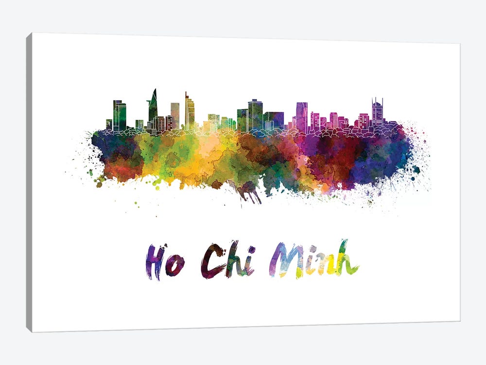 Ho Chi Minh Skyline In Watercolor by Paul Rommer 1-piece Art Print