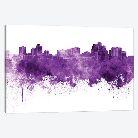 Reno Skyline In Lilac Canvas Print #PUR3329} by Paul Rommer Canvas Wall Art