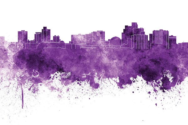 Reno: Reno Skyline In Lilac by Paul Rommer