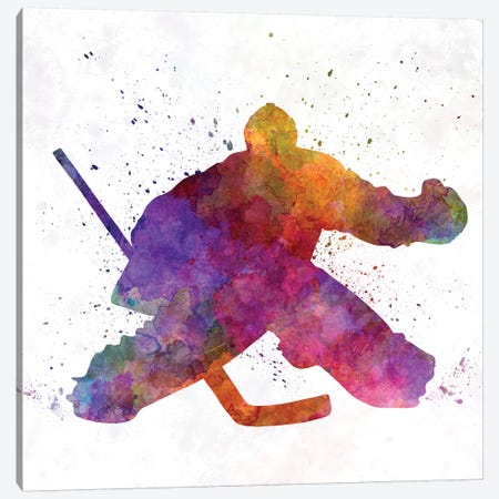 Hockey Goalkeeper Canvas Print #PUR332} by Paul Rommer Canvas Artwork