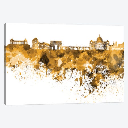 Rome Skyline In Orange Canvas Print #PUR3358} by Paul Rommer Canvas Print