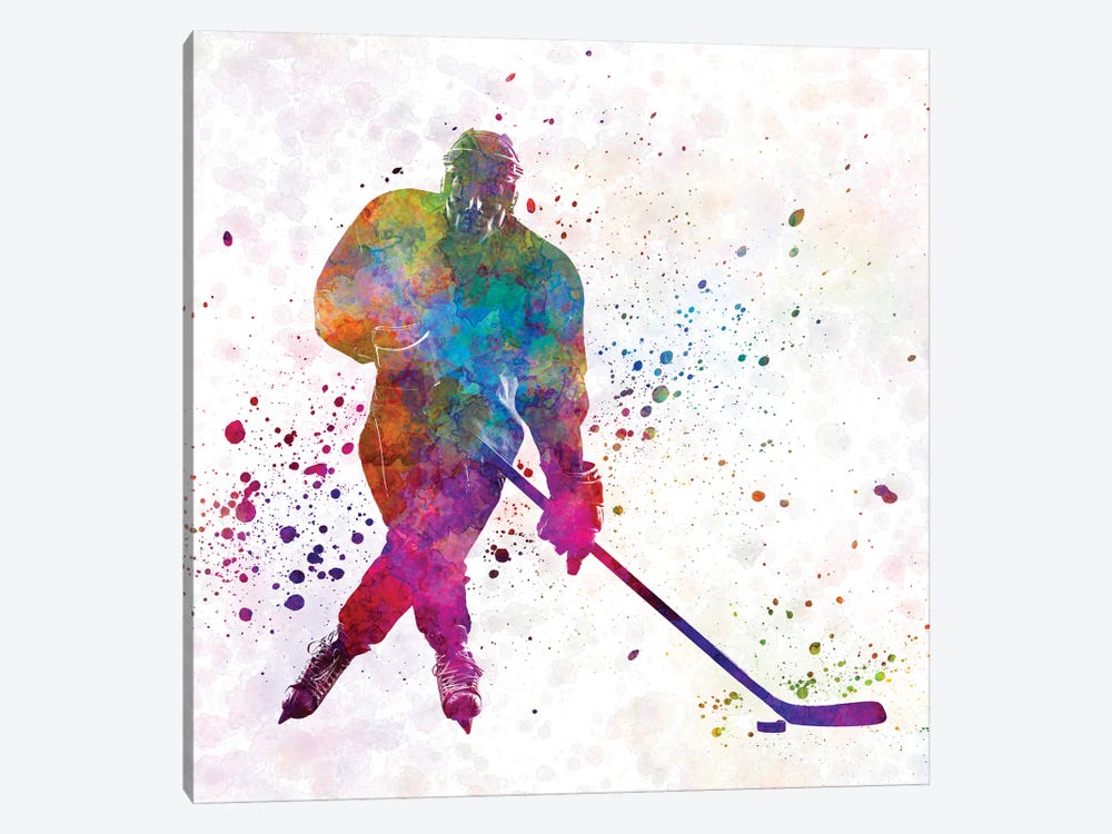 Boy Field Hockey Goalie Watercolor Silhouette | Art Board Print