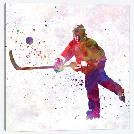 Hockey Skater IV Canvas Print #PUR336} by Paul Rommer Canvas Art Print