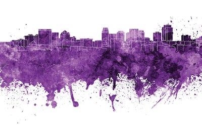 Salt Lake City Skyline In Lilac by Paul Rommer art print