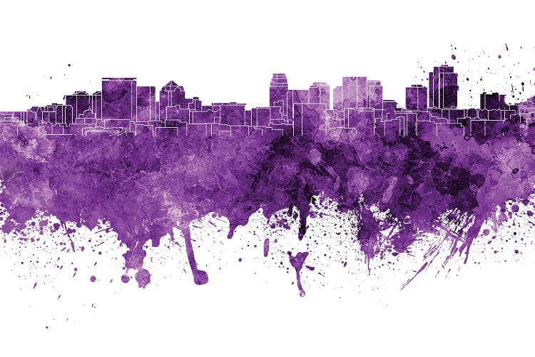 Salt Lake City Skyline In Lilac