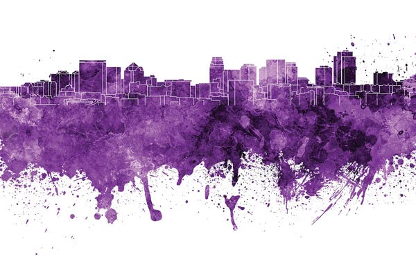 Salt Lake City: Salt Lake City Skyline In Lilac by Paul Rommer