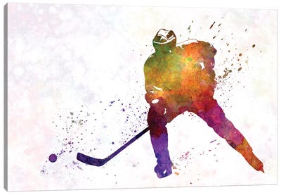 Hockey Skater V Canvas Art Print - Hockey Art