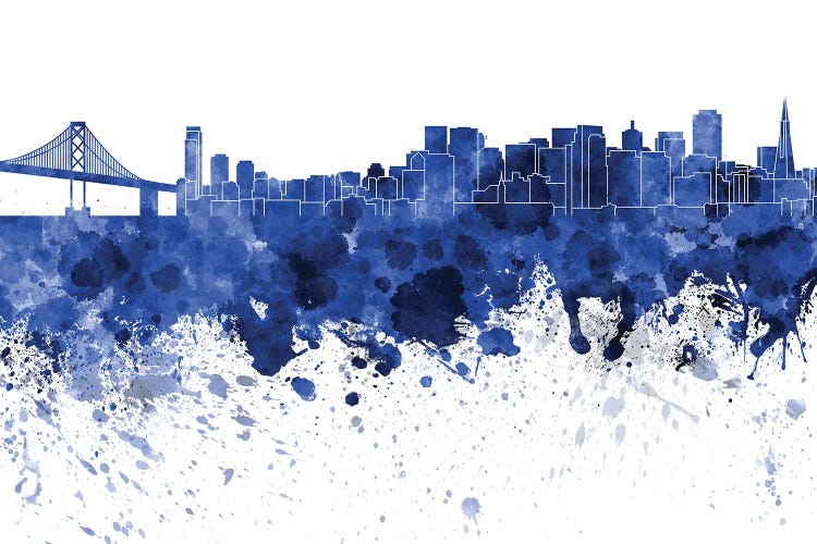 San Francisco Skyline In Blue