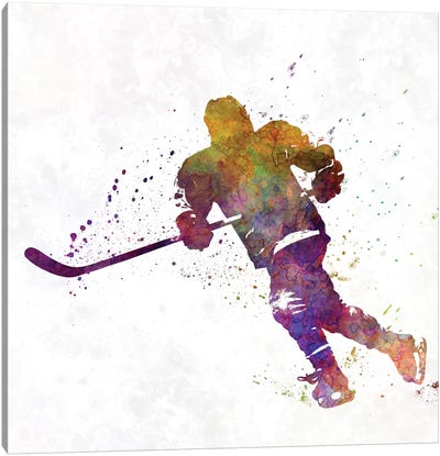 wall26 Canvas Print Wall Art Vintage Hockey Stick & Puck with American Flag  Sports Athletes Photography Modern Art Contemporary Scenic Urban