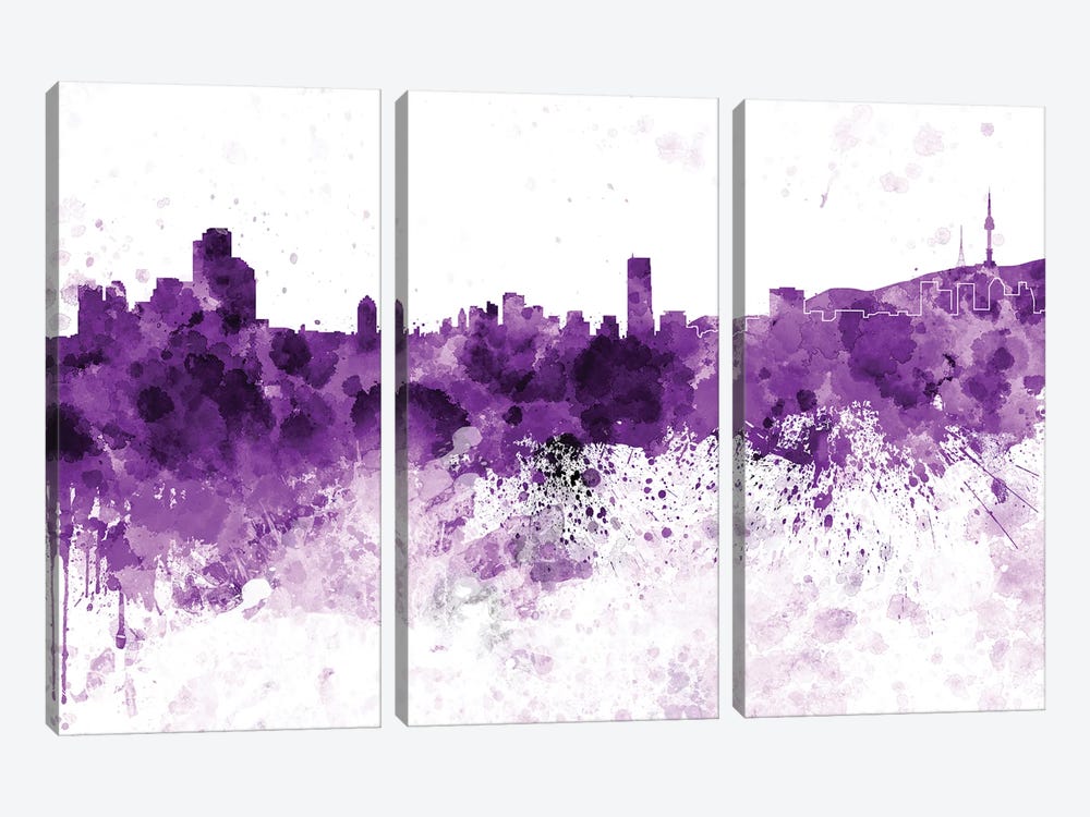 Seoul Skyline In Lilac by Paul Rommer 3-piece Art Print