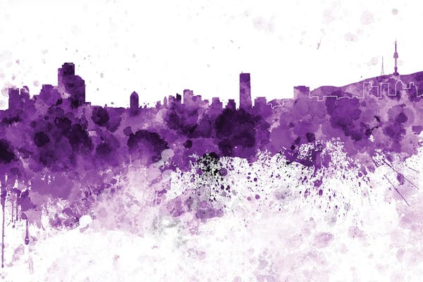 Seoul: Seoul Skyline In Lilac by Paul Rommer